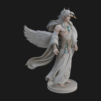 Guardian Angel Statue Design 6 3D Print Model