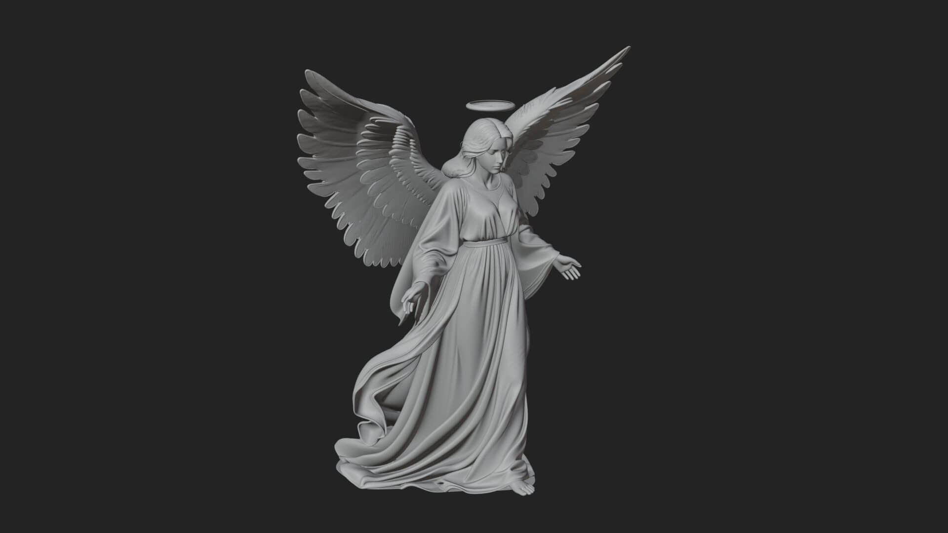 Guardian Angel Statue Design 7 3D Print Model 3D Model