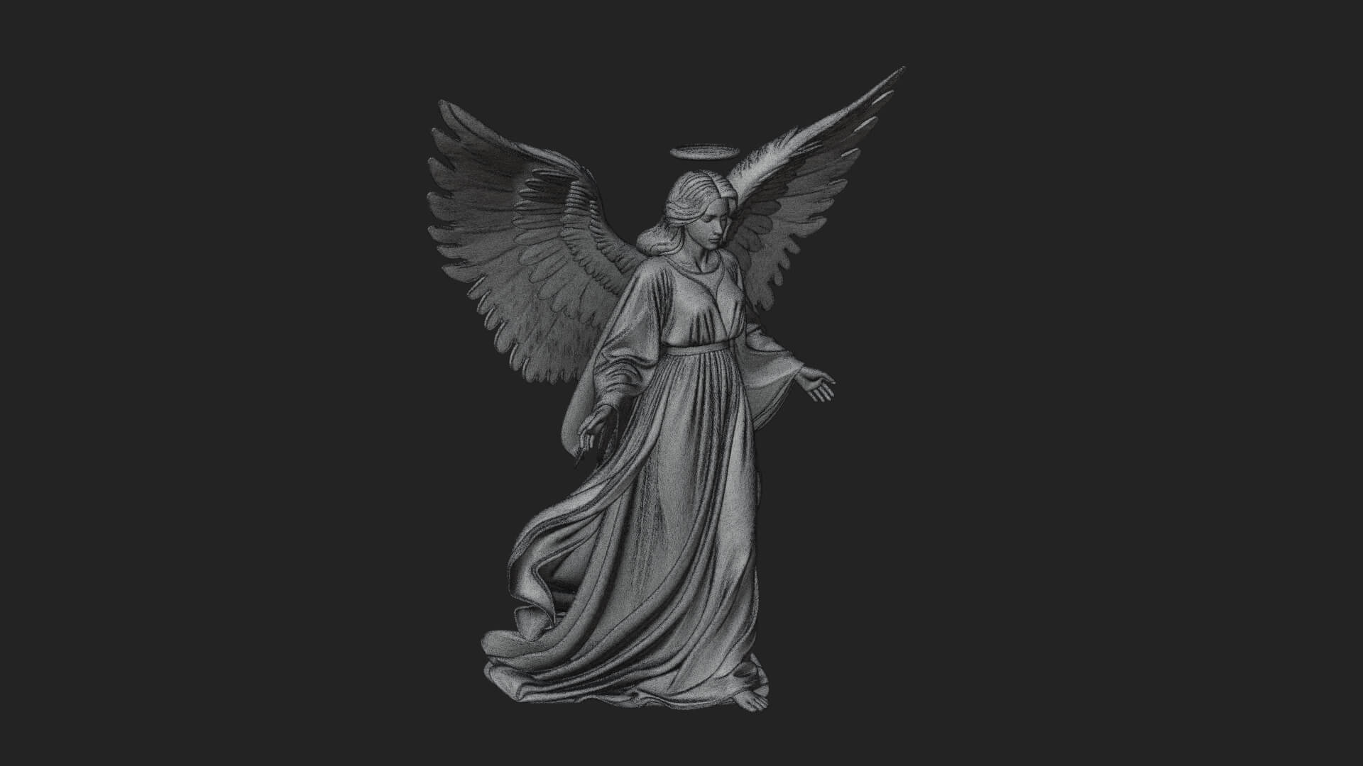 Guardian Angel Statue Design 7 3D Print Model 3D Model