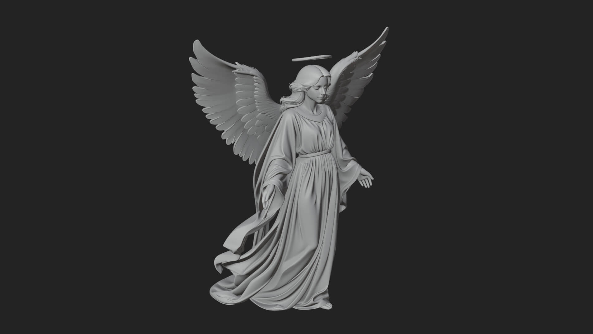 Guardian Angel Statue Design 8 3D Print Model 3D Model