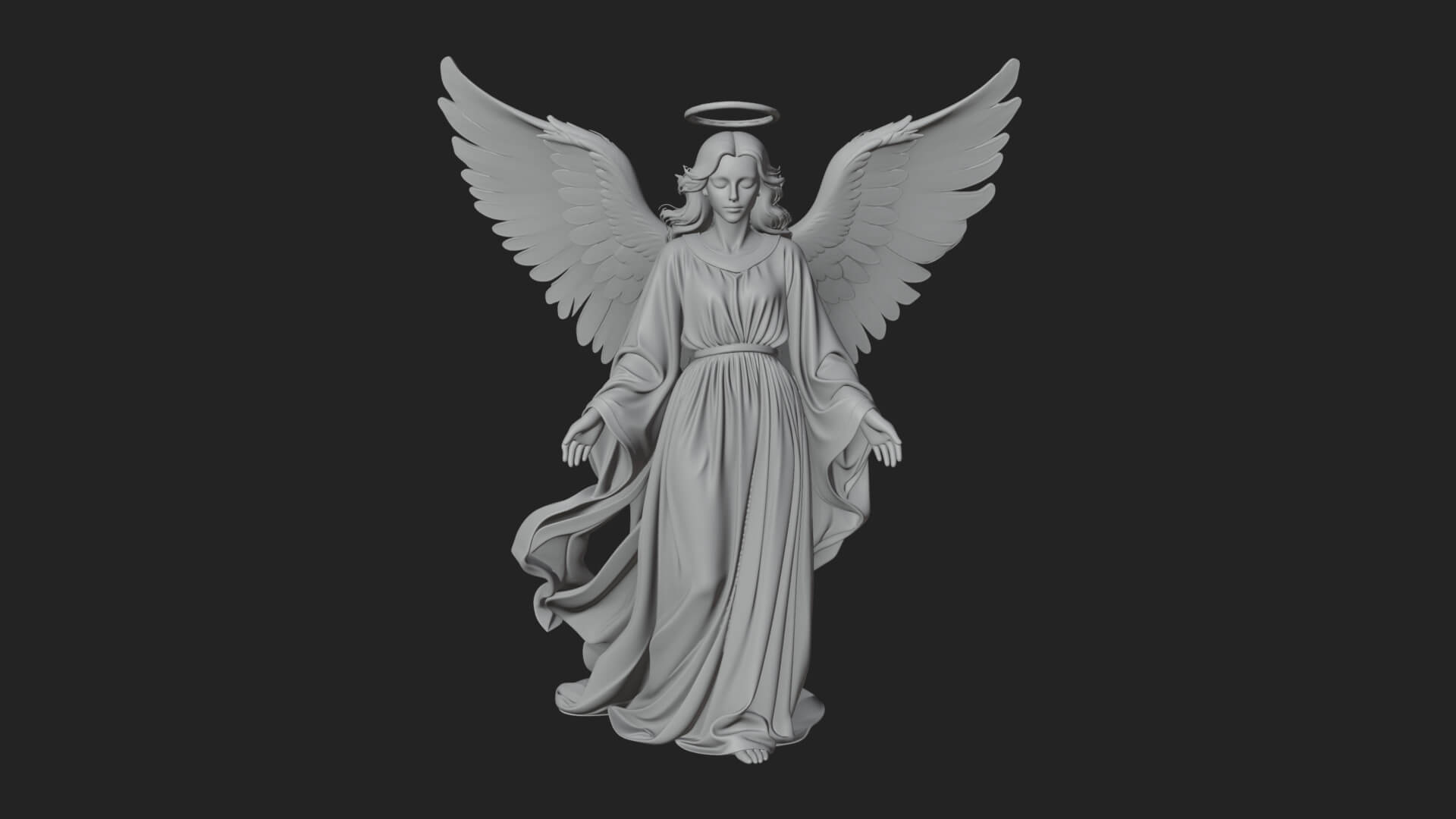 Guardian Angel Statue Design 8 3D Print Model 3D Model