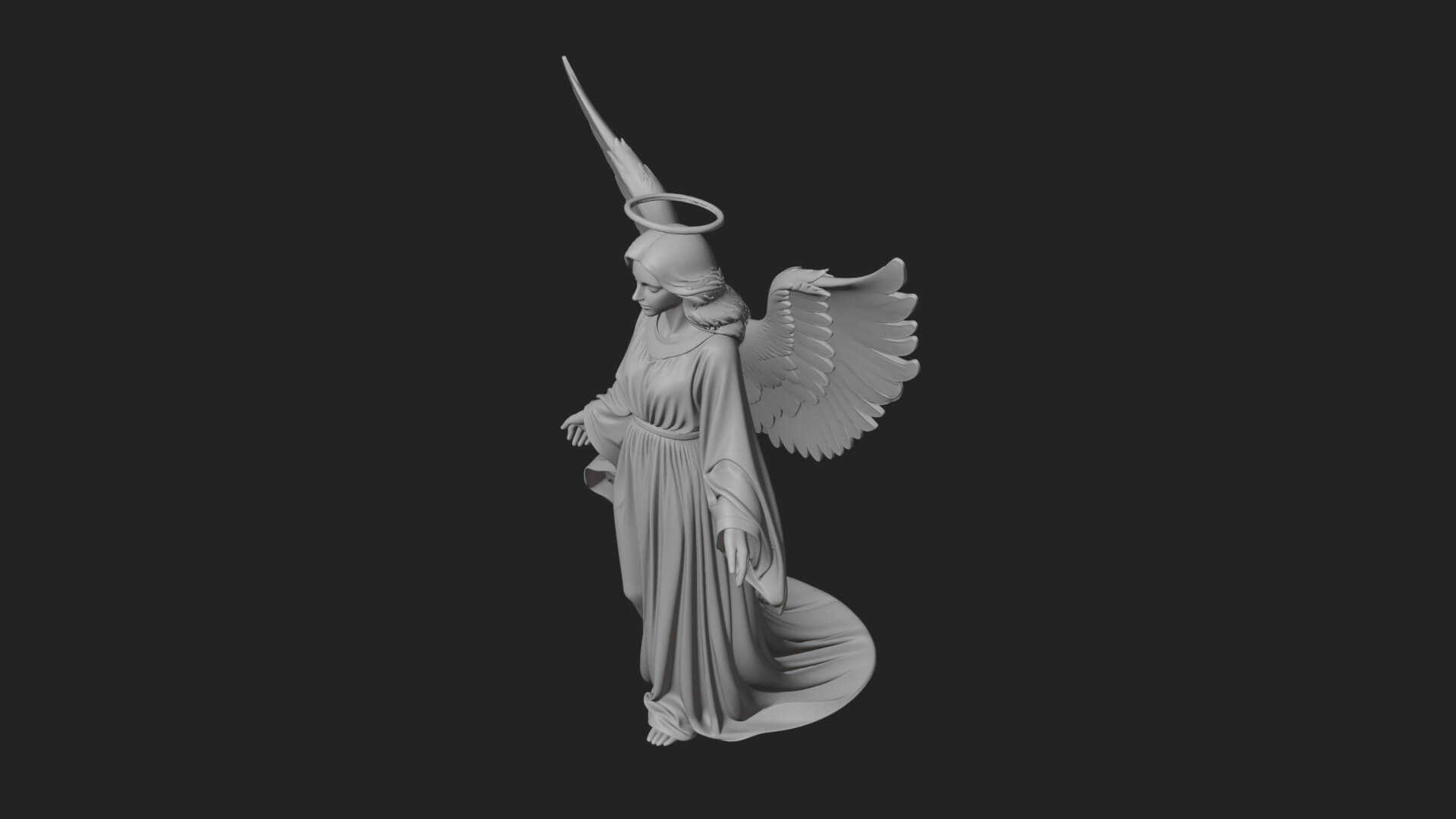 Guardian Angel Statue Design 8 3D Print Model 3D Model