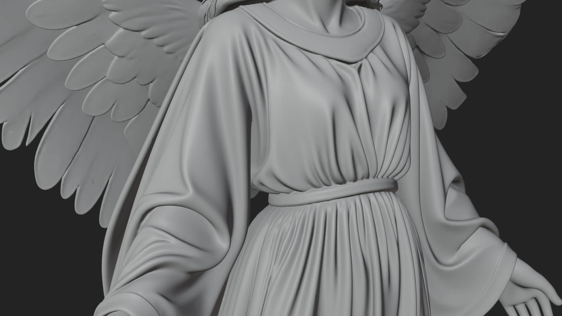 Guardian Angel Statue Design 8 3D Print Model 3D Model