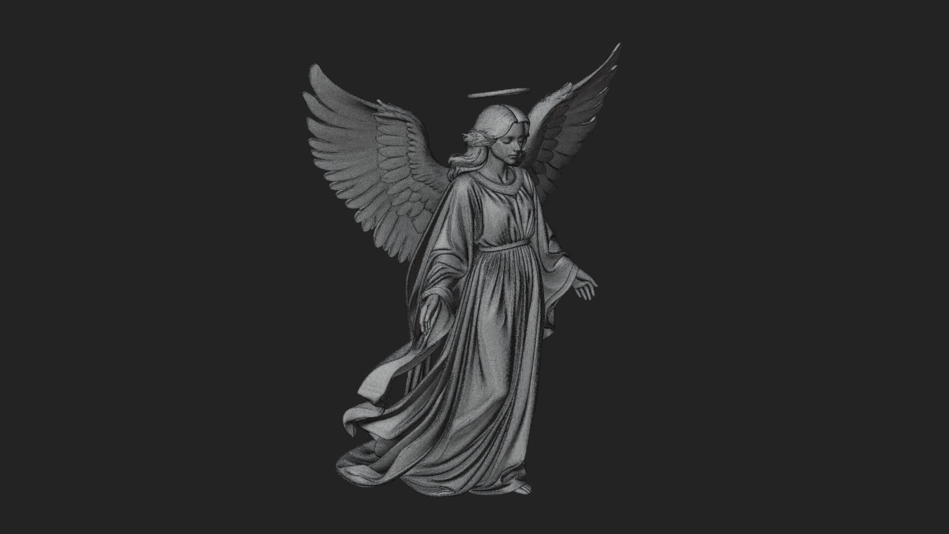 Guardian Angel Statue Design 8 3D Print Model 3D Model