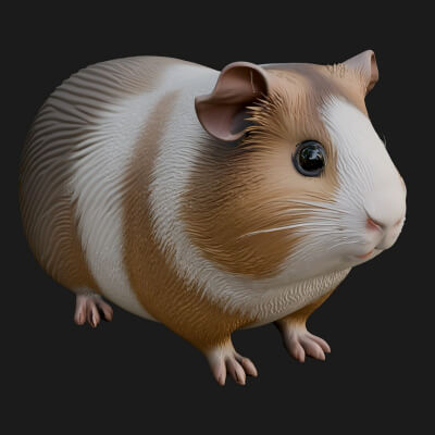 Guinea Pig Statue Design 1 3D Print Model