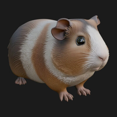 Guinea Pig Statue Design 2 3D Print Model