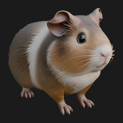 Guinea Pig Statue Design 3 3D Print Model