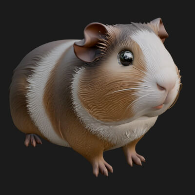 Guinea Pig Statue Design 4 3D Print Model