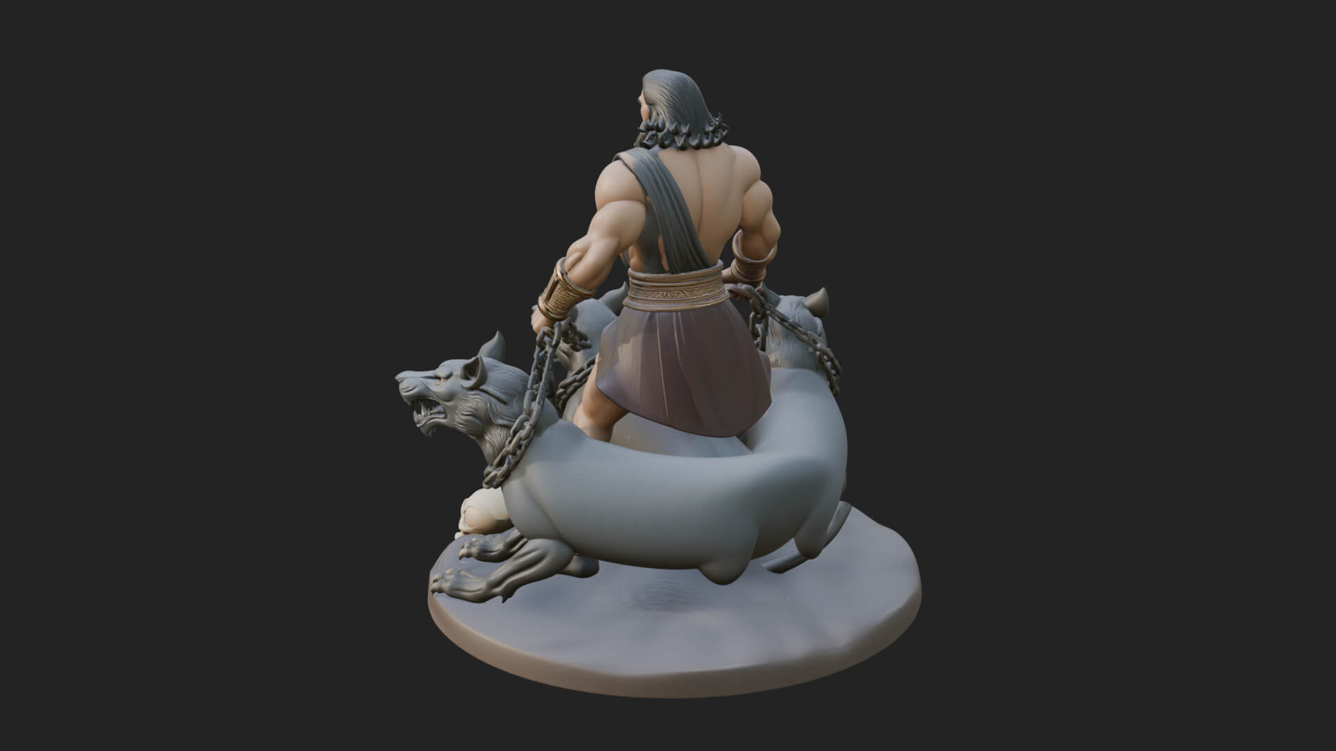 Hades with Cerberus Statue Design 2 3D Print Model 3D Model