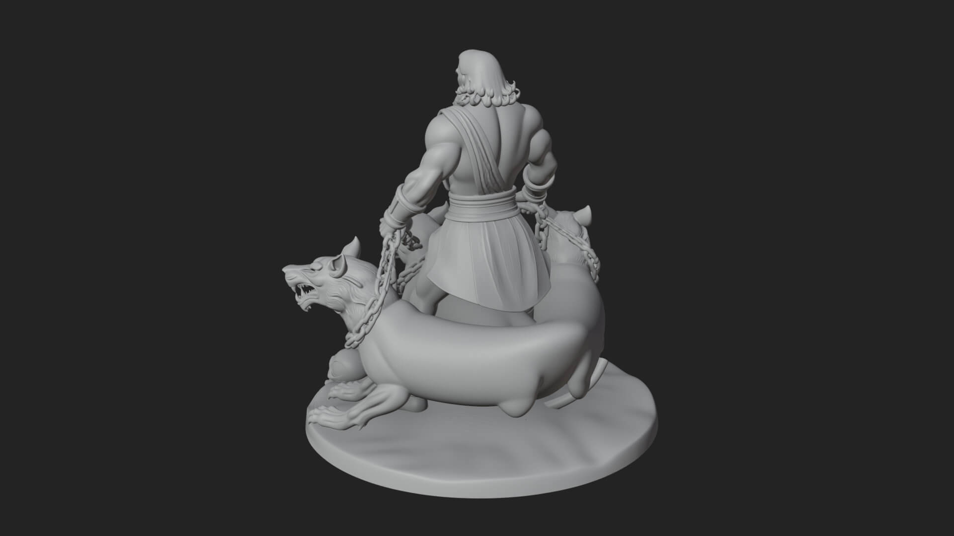 Hades with Cerberus Statue Design 2 3D Print Model 3D Model