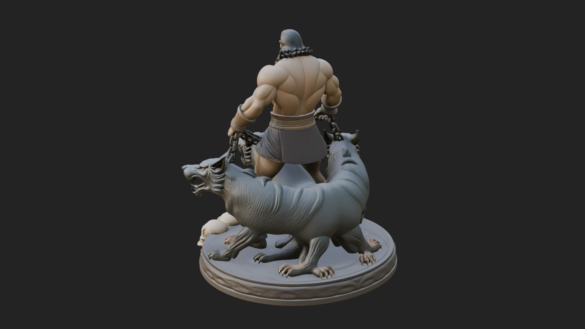 Hades with Cerberus Statue Design 3 3D Print Model 3D Model