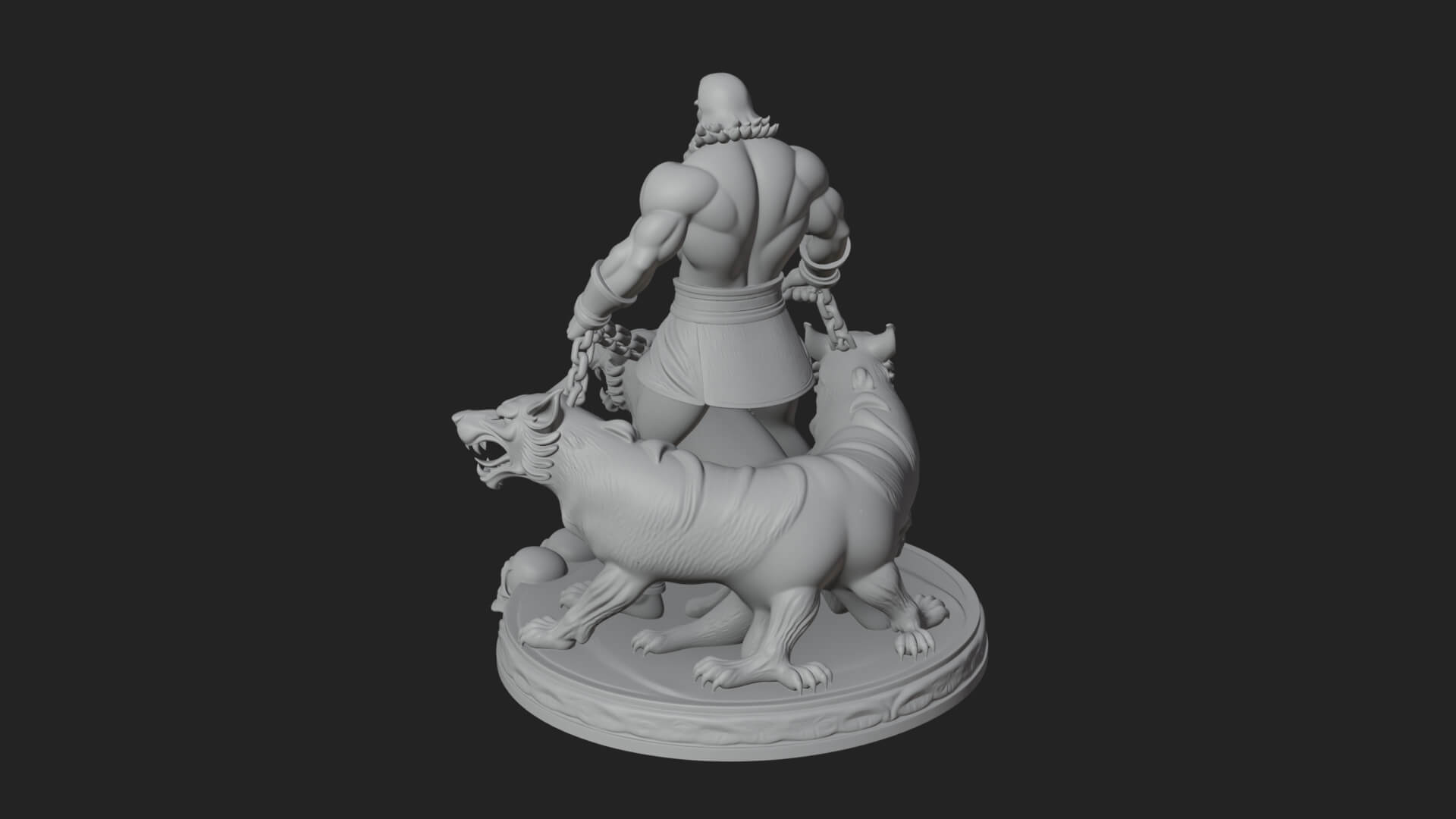 Hades with Cerberus Statue Design 3 3D Print Model 3D Model