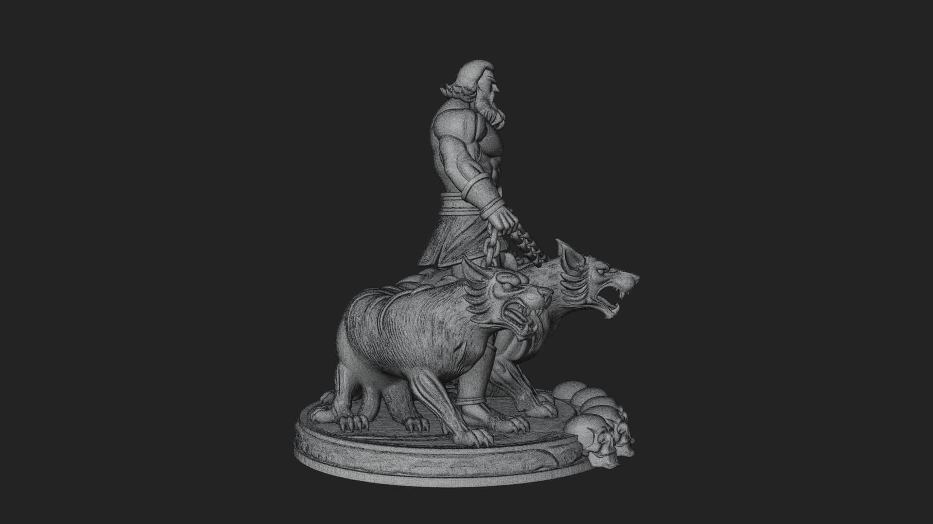 Hades with Cerberus Statue Design 3 3D Print Model 3D Model