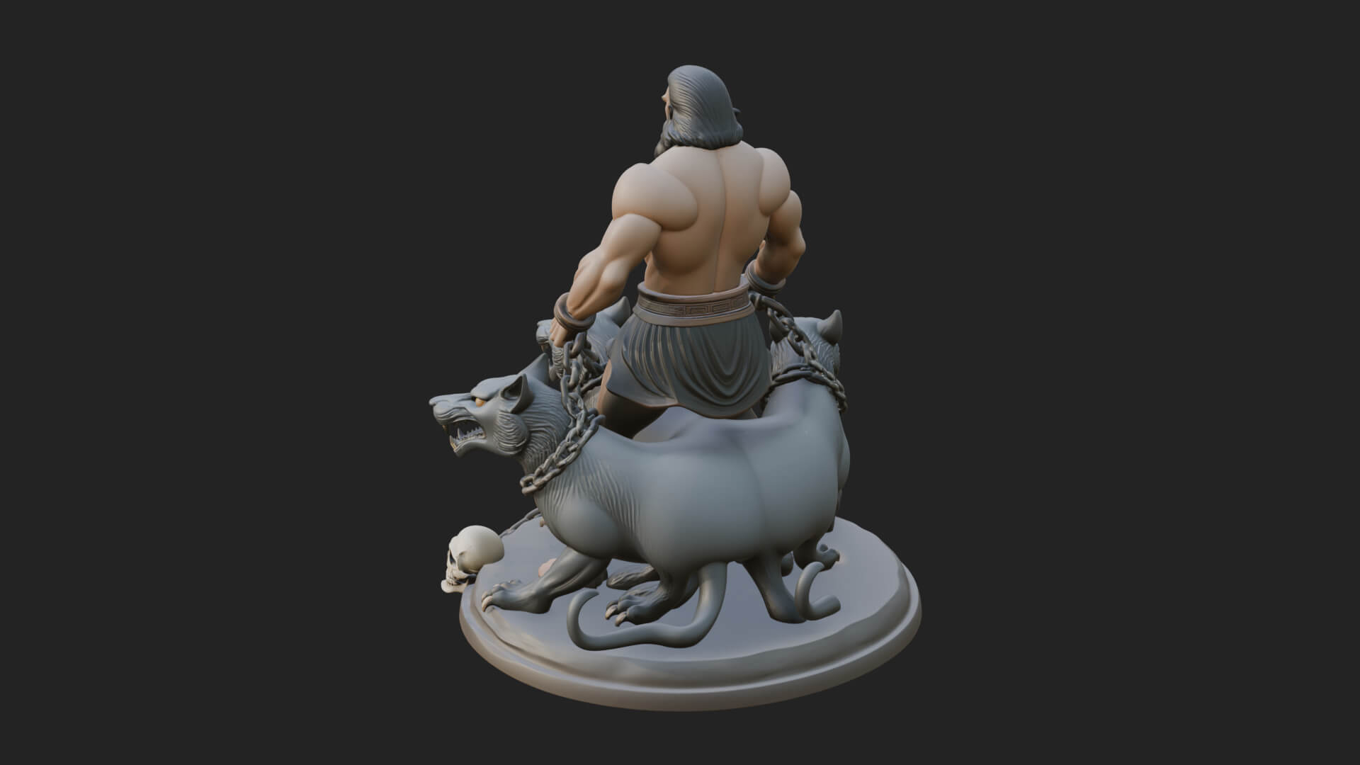 Hades With Cerberus Statue Design 4 3D Print Model 3D Model