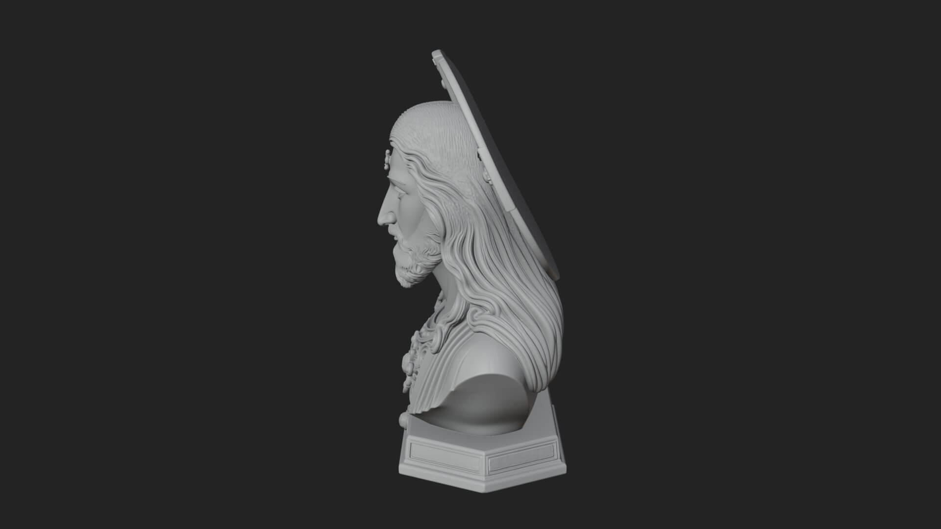 Haloed Christ Bust Statue Design 1 3D Print Model 3D Model