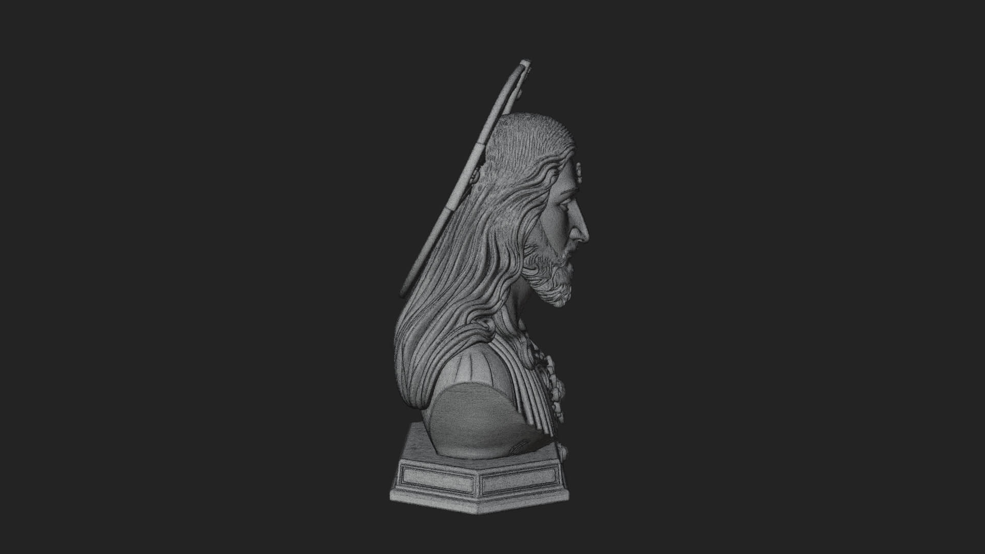 Haloed Christ Bust Statue Design 1 3D Print Model 3D Model
