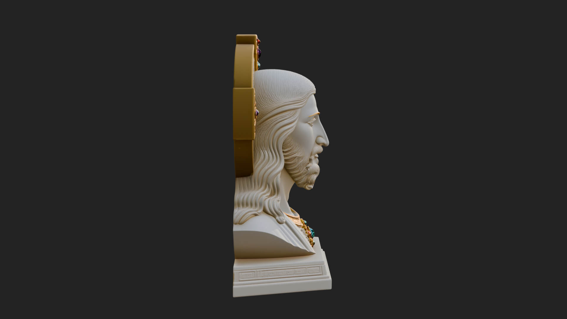 Haloed Christ Bust Statue Design 2 3D Print Model 3D Model