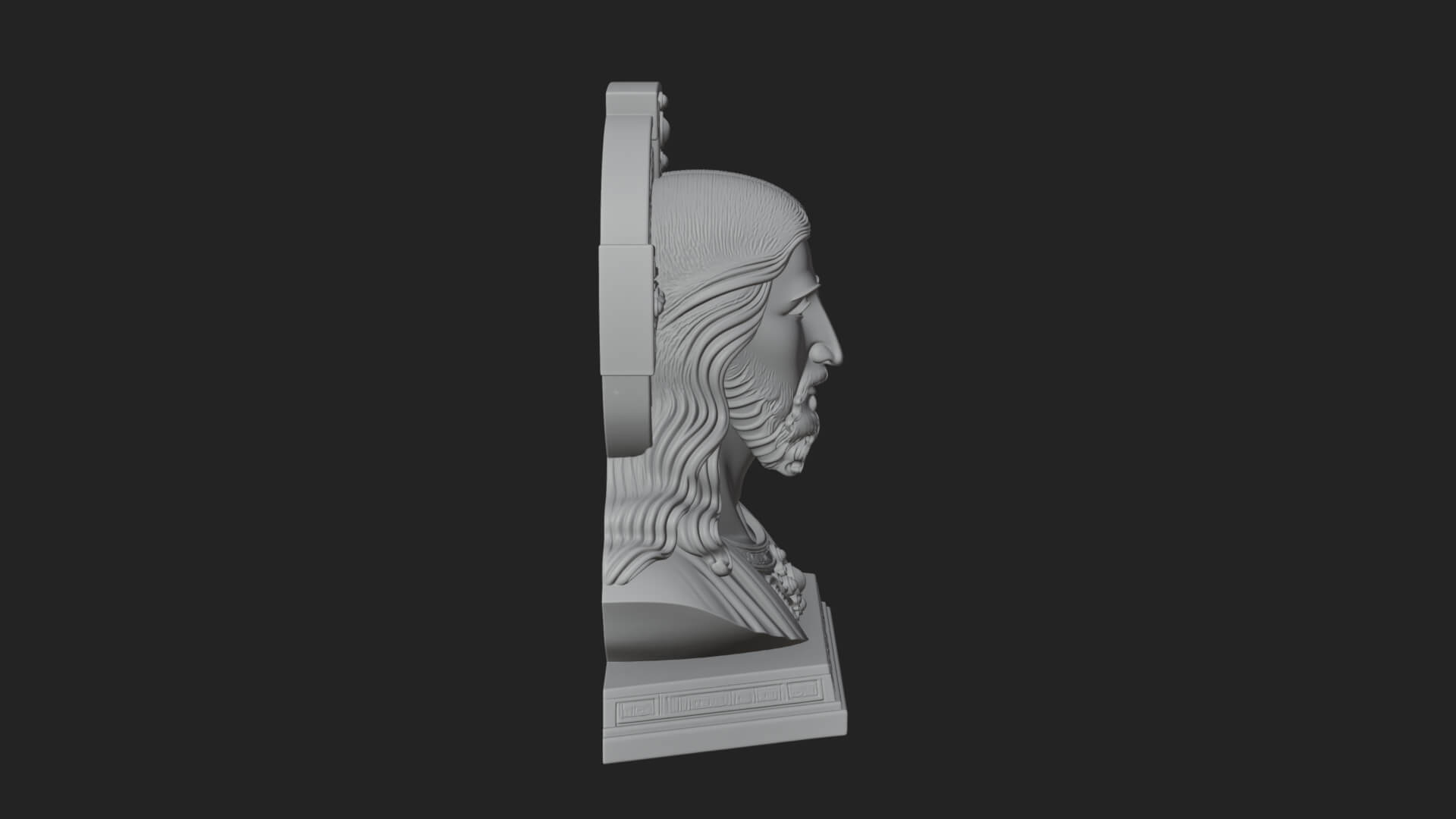 Haloed Christ Bust Statue Design 2 3D Print Model 3D Model