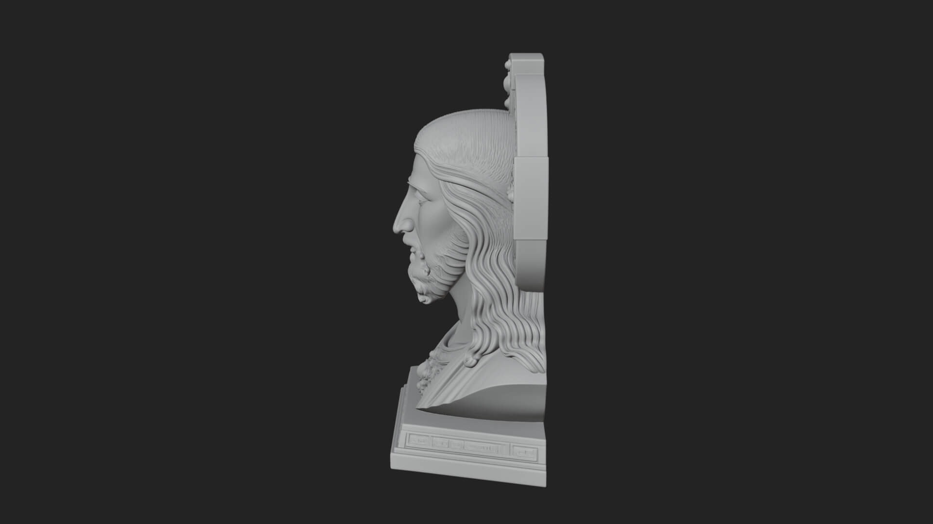 Haloed Christ Bust Statue Design 2 3D Print Model 3D Model