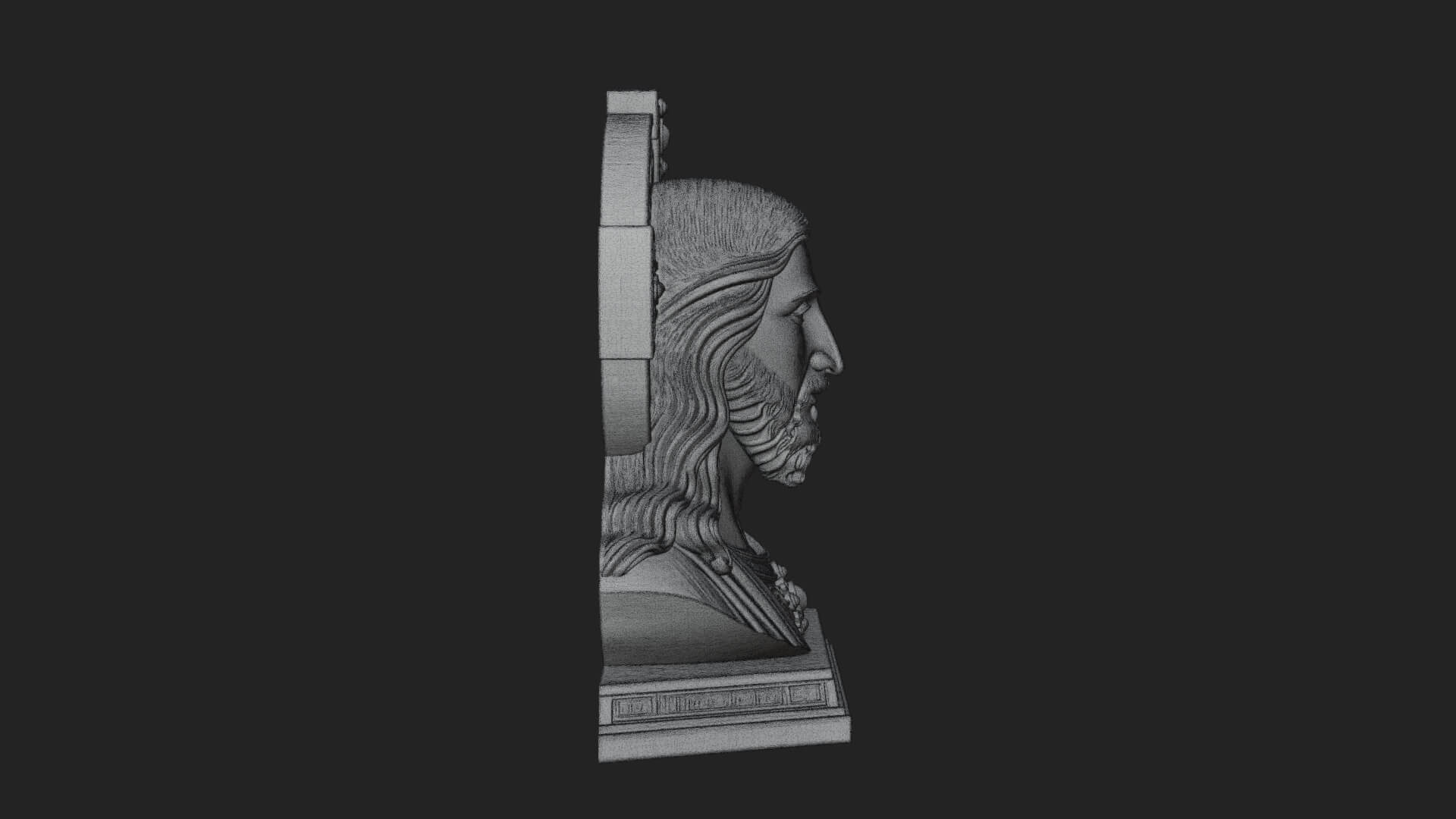 Haloed Christ Bust Statue Design 2 3D Print Model 3D Model
