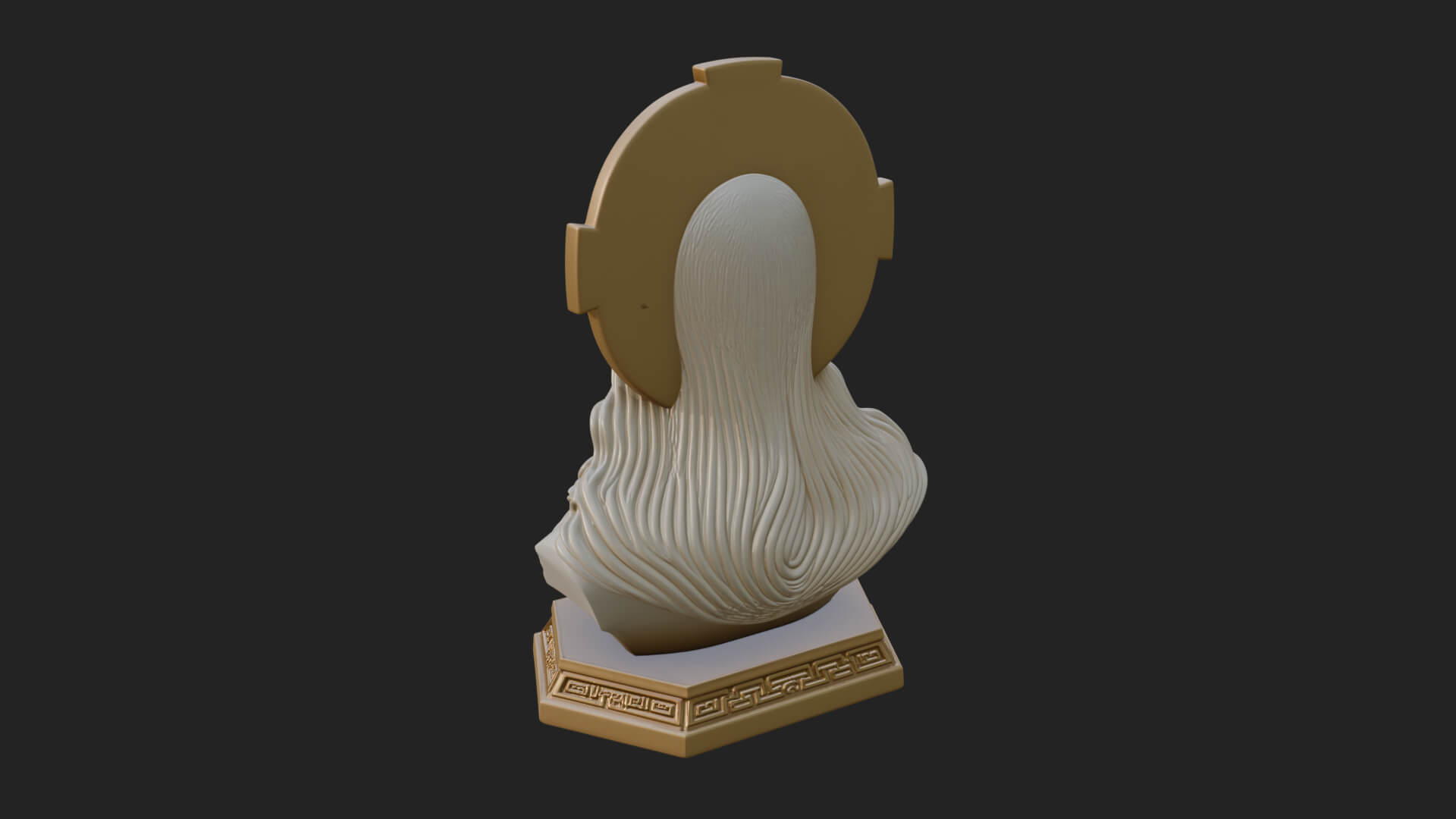 Haloed Christ Bust Statue Design 3 3D Print Model 3D Model