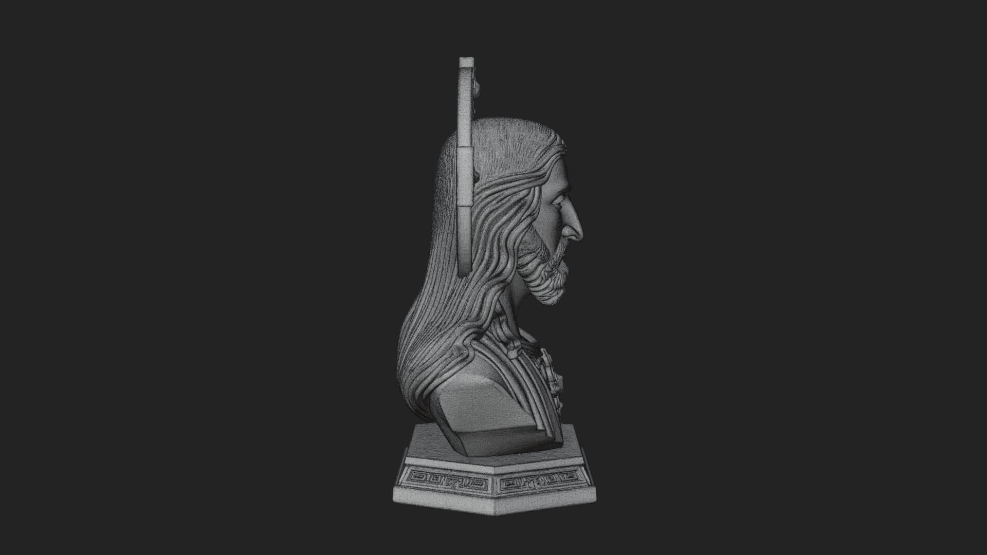 Haloed Christ Bust Statue Design 3 3D Print Model 3D Model