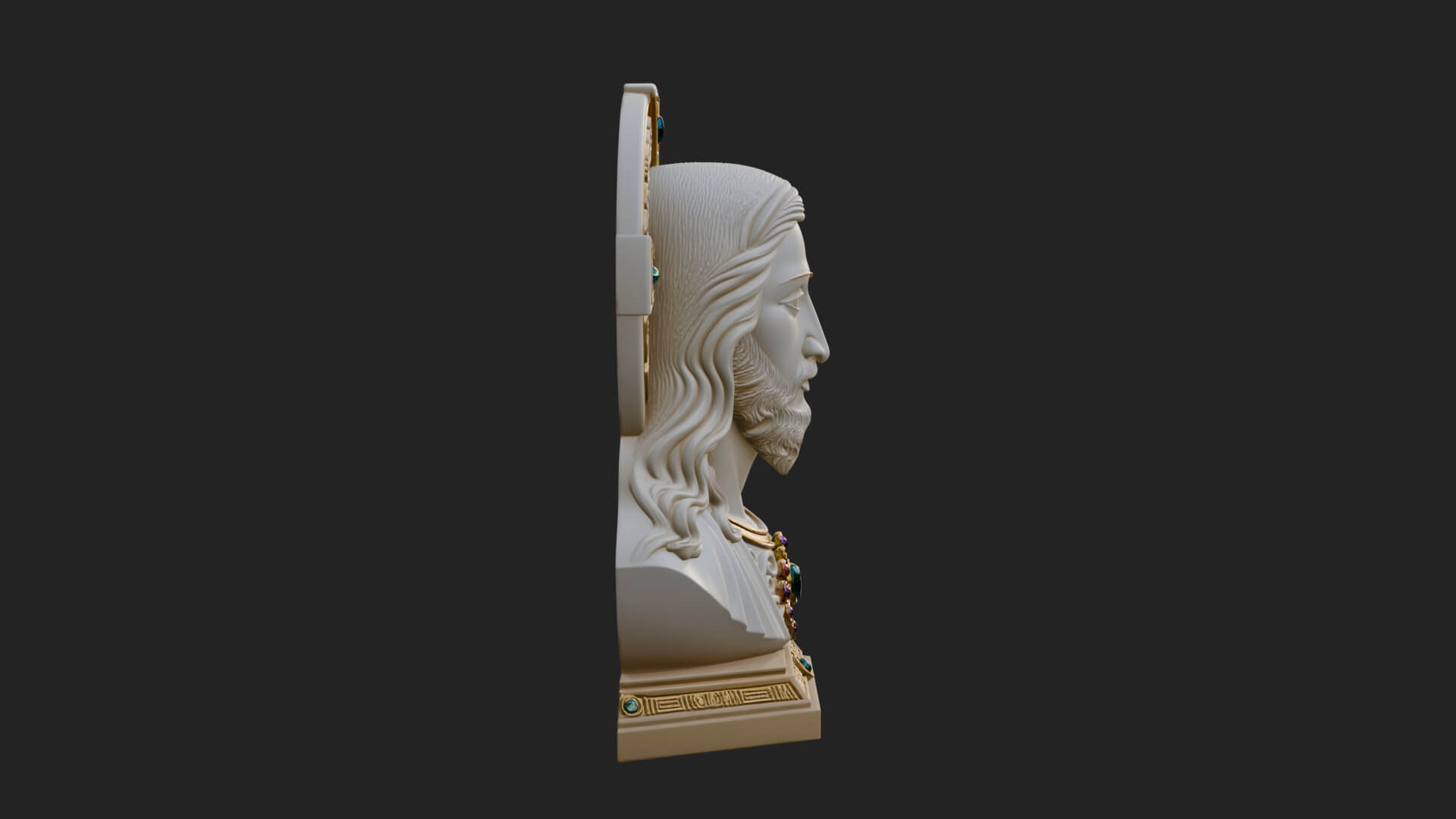 Haloed Christ Bust Statue Design 4 3D Print Model 3D Model