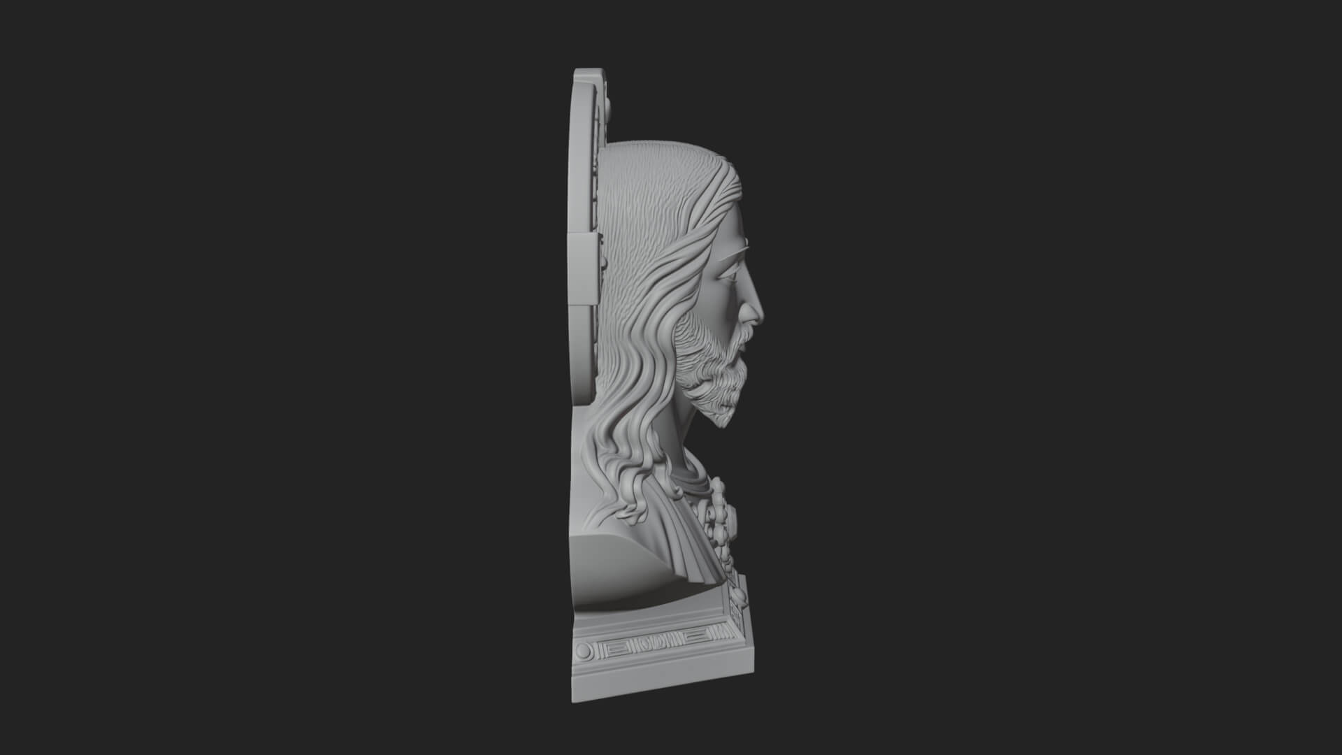 Haloed Christ Bust Statue Design 4 3D Print Model 3D Model