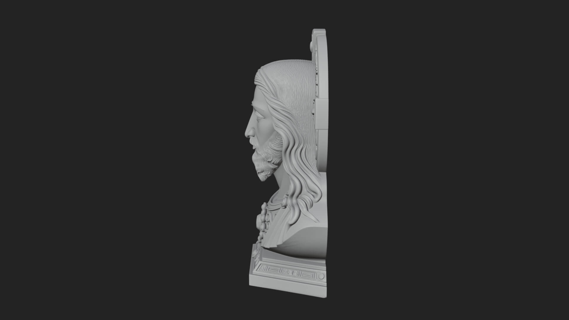 Haloed Christ Bust Statue Design 4 3D Print Model 3D Model