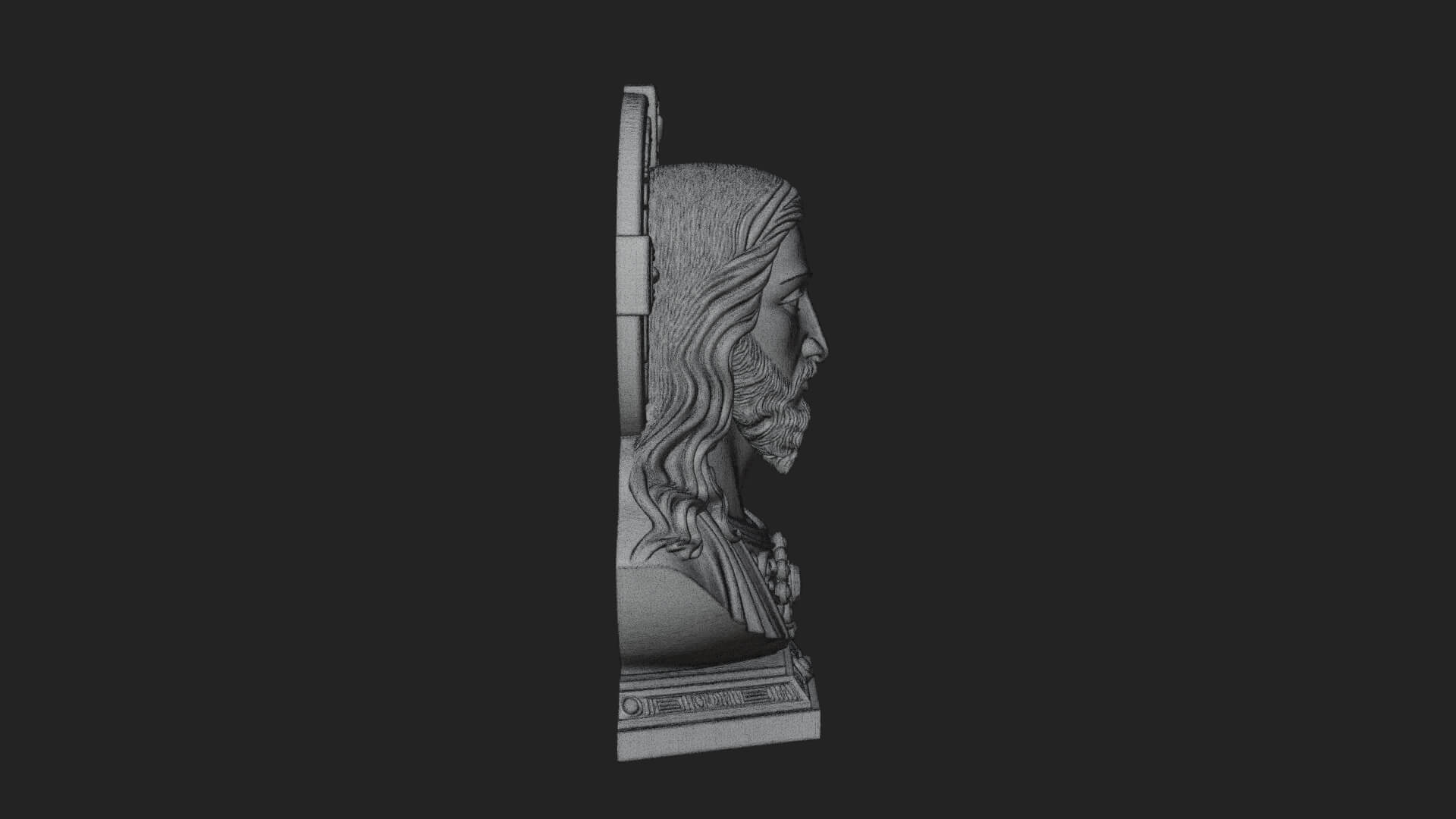 Haloed Christ Bust Statue Design 4 3D Print Model 3D Model