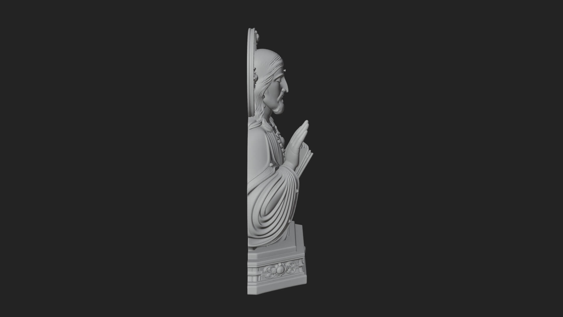 Haloed Christ Bust Statue Design 5 3D Print Model 3D Model