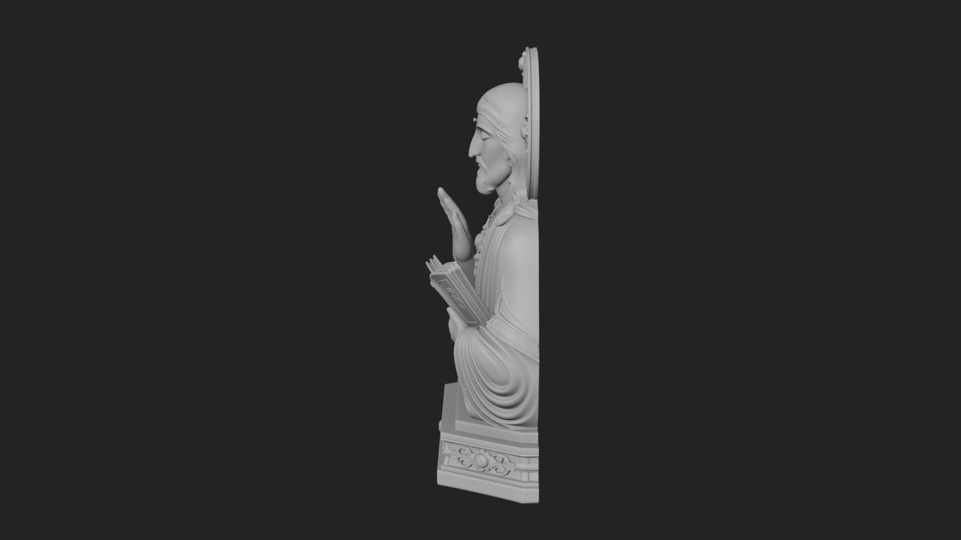 Haloed Christ Bust Statue Design 5 3D Print Model 3D Model