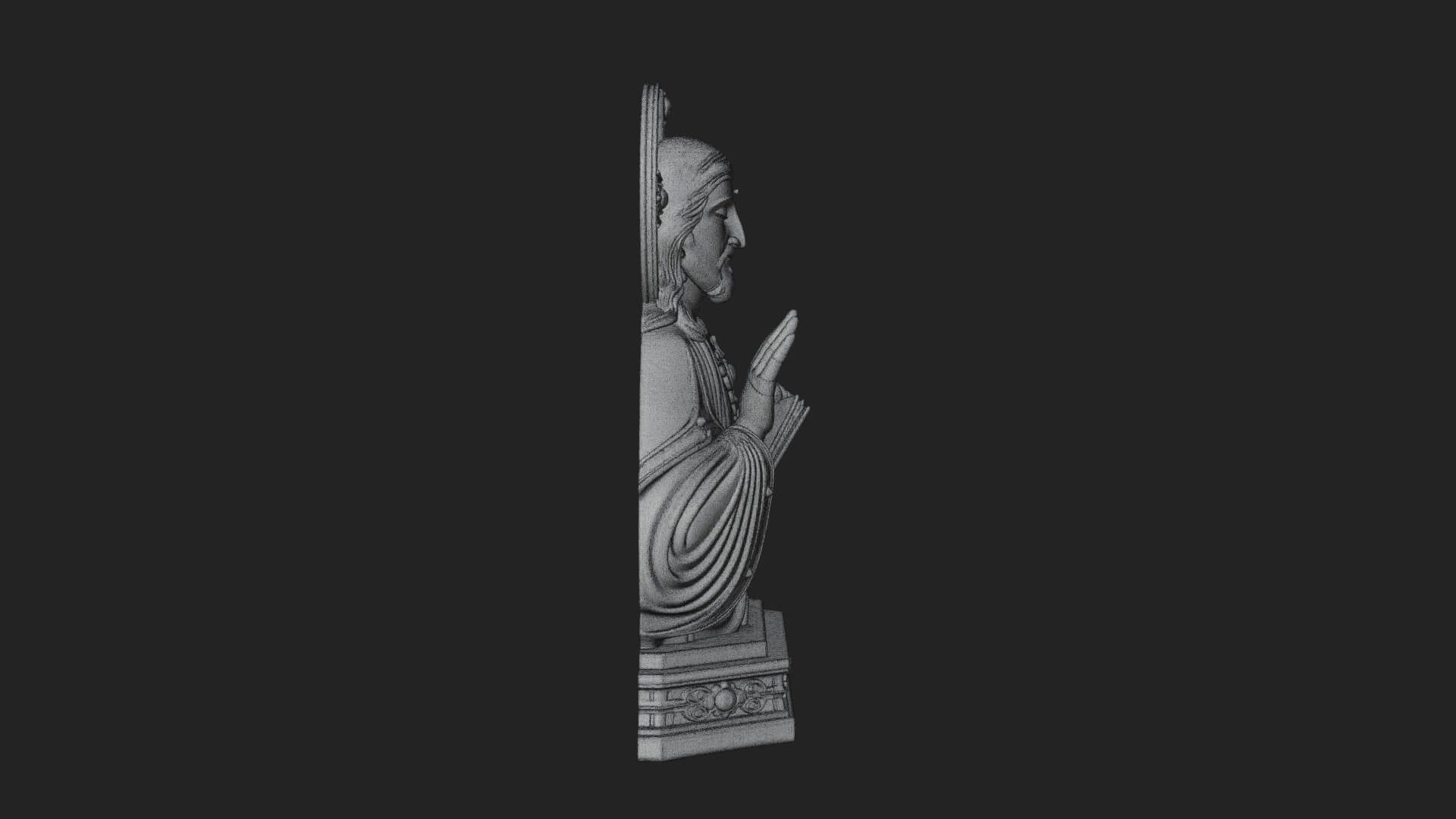Haloed Christ Bust Statue Design 5 3D Print Model 3D Model