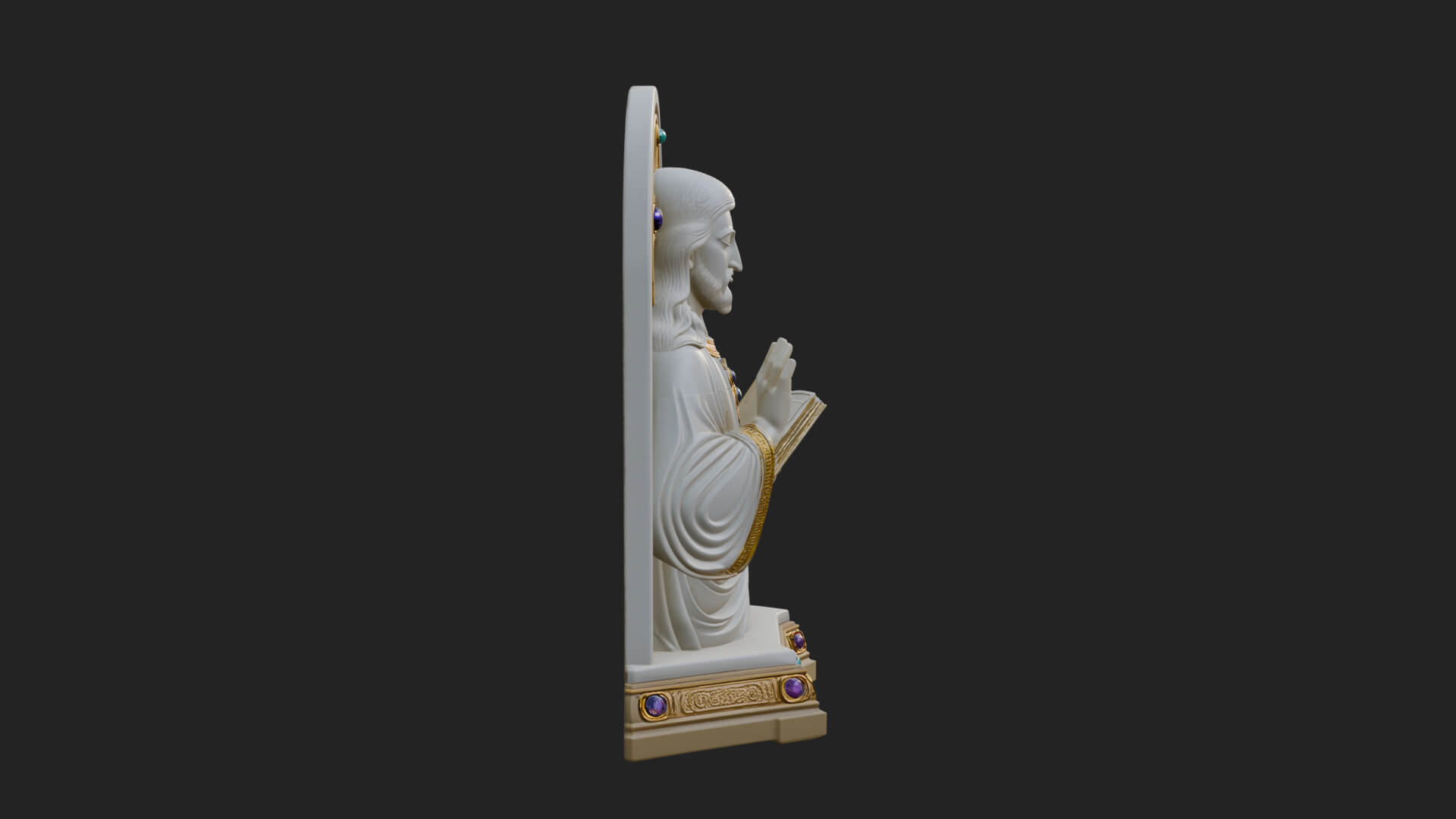 Haloed Christ Bust Statue Design 6 3D Print Model 3D Model