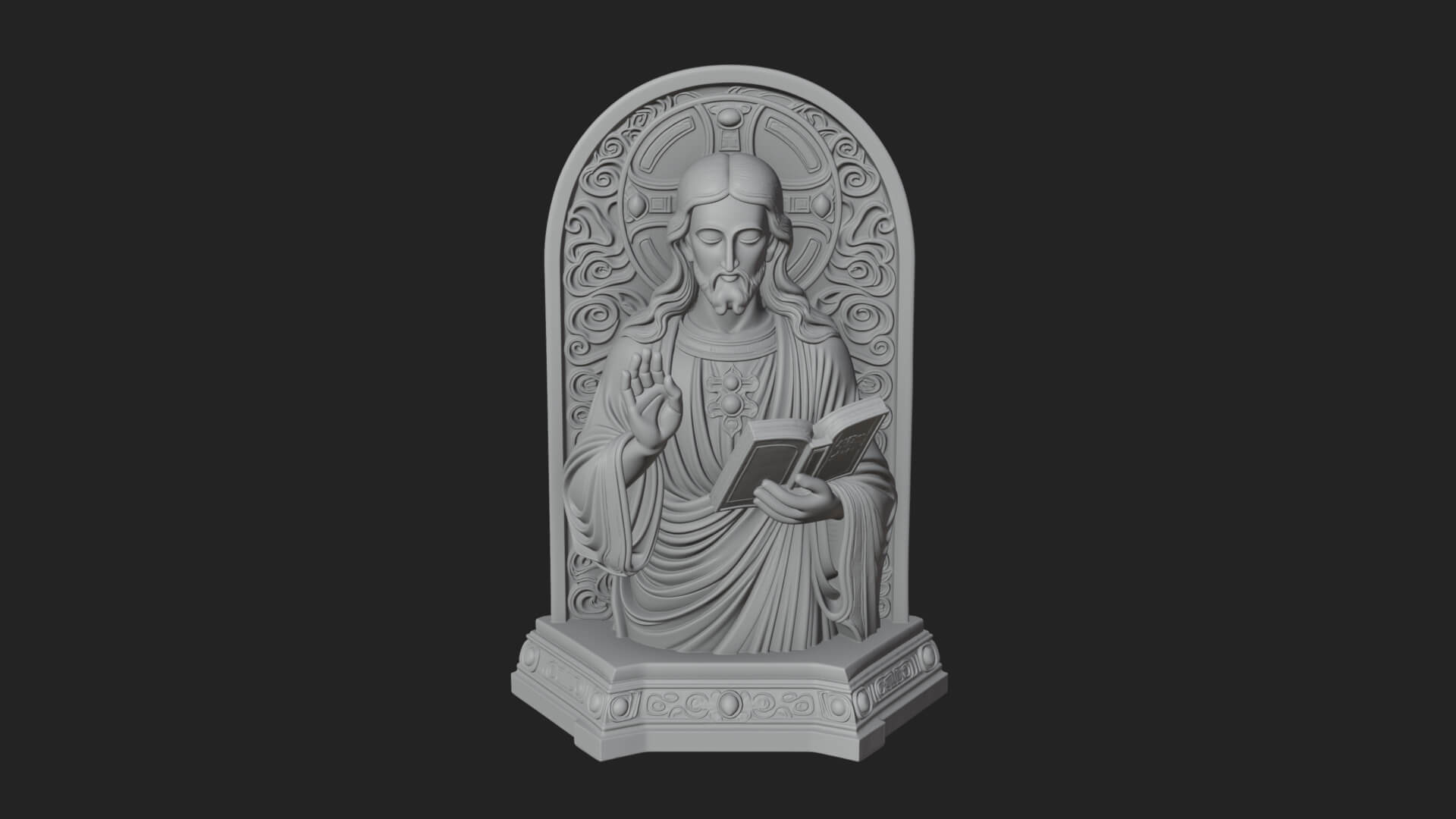Haloed Christ Bust Statue Design 6 3D Print Model 3D Model