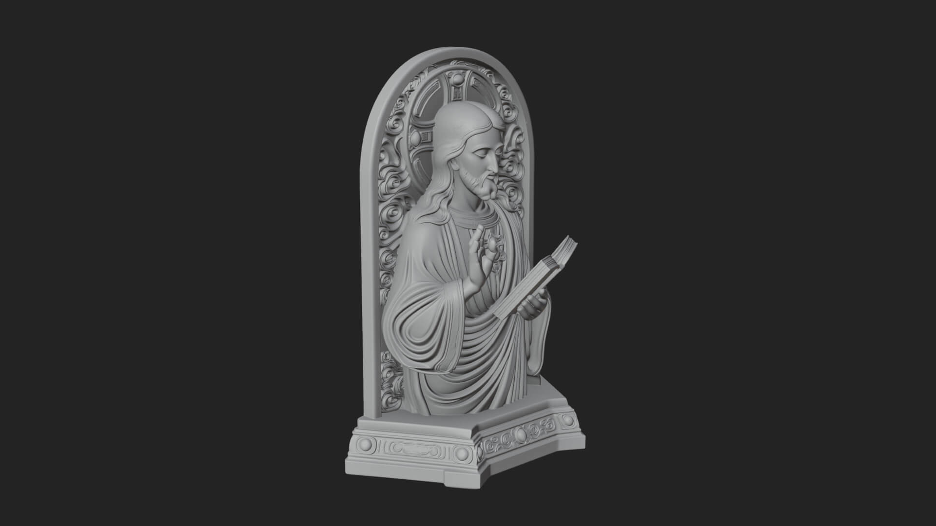 Haloed Christ Bust Statue Design 6 3D Print Model 3D Model