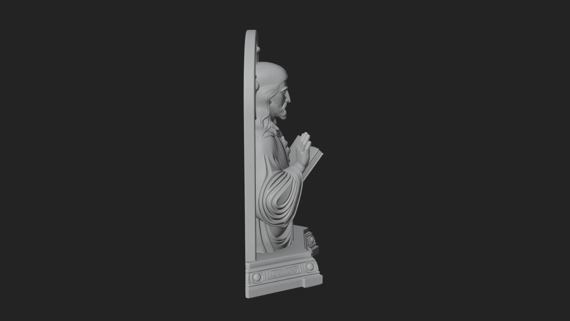Haloed Christ Bust Statue Design 6 3D Print Model 3D Model