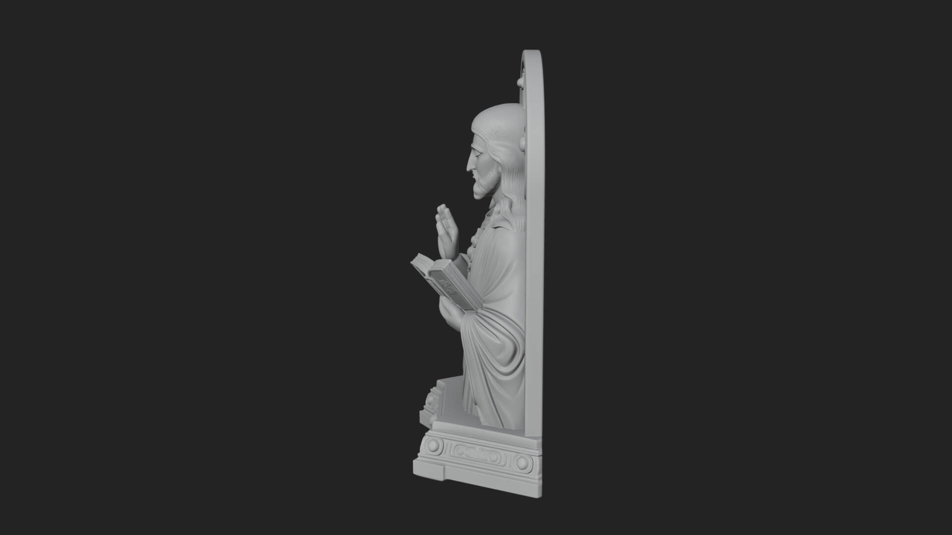 Haloed Christ Bust Statue Design 6 3D Print Model 3D Model