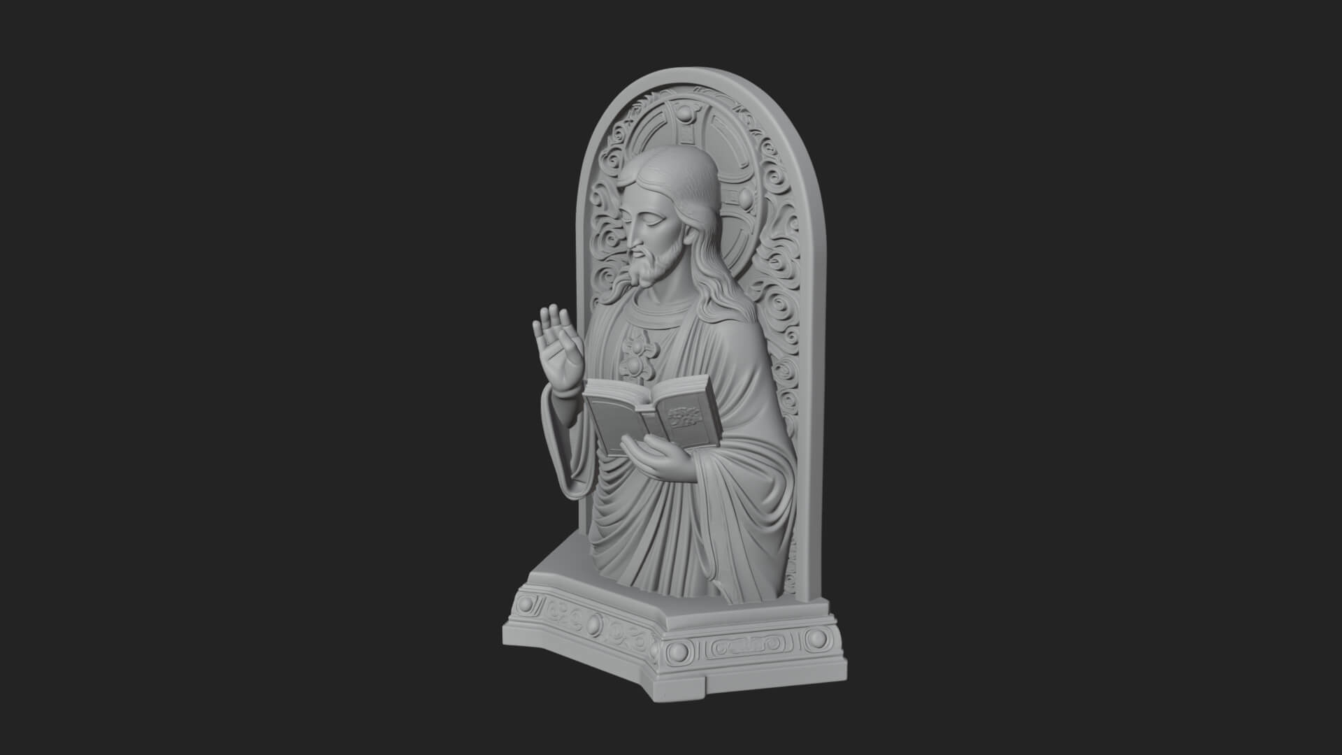 Haloed Christ Bust Statue Design 6 3D Print Model 3D Model