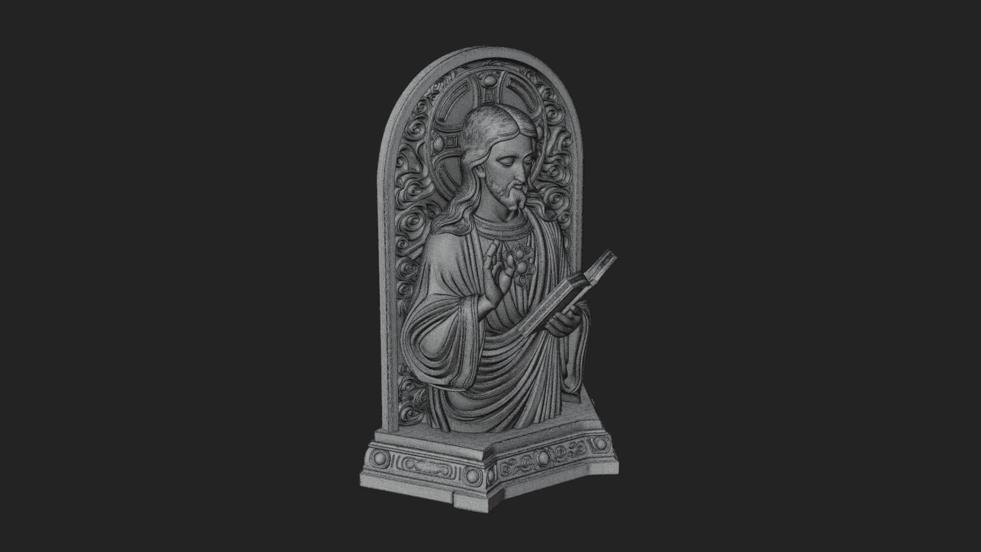 Haloed Christ Bust Statue Design 6 3D Print Model 3D Model