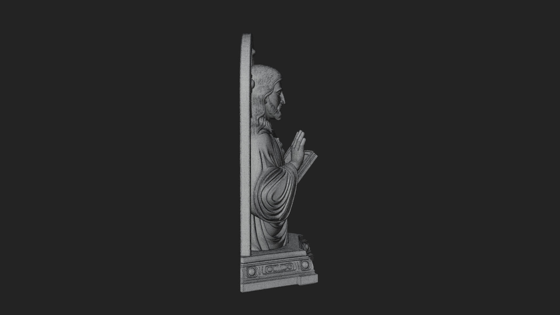 Haloed Christ Bust Statue Design 6 3D Print Model 3D Model