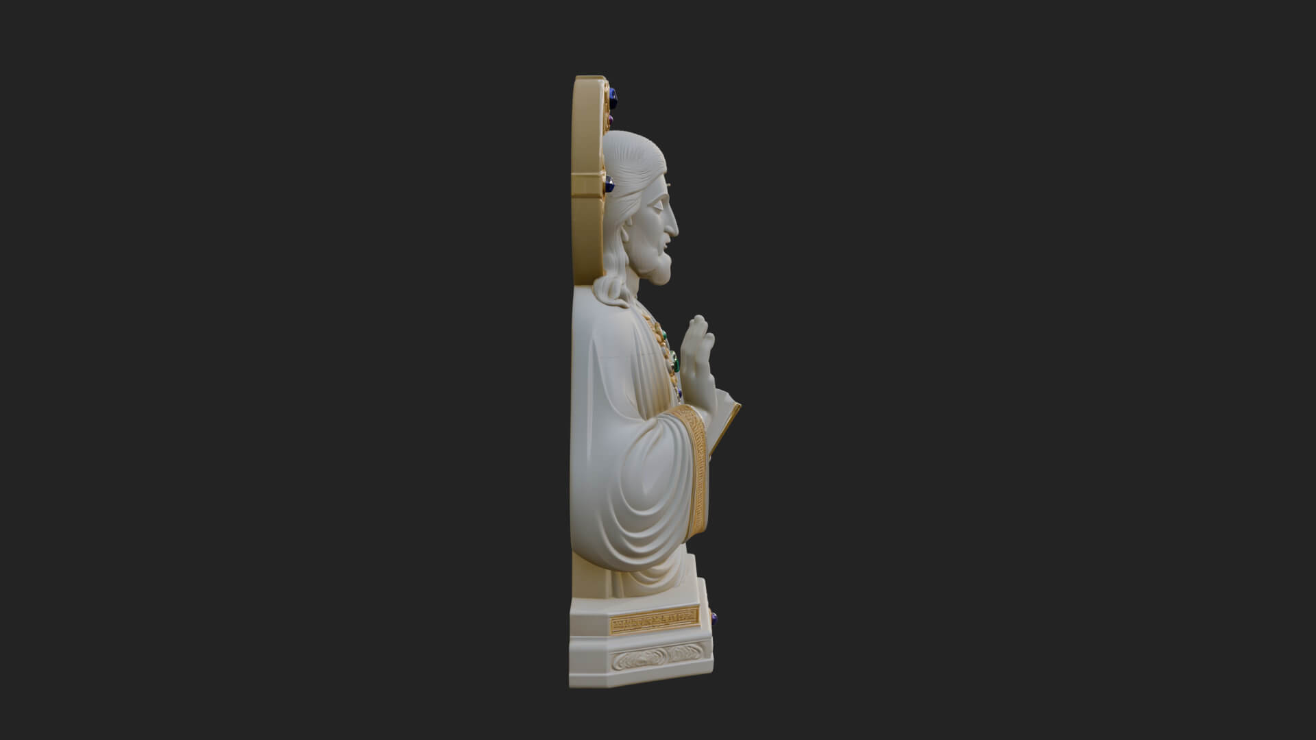 Haloed Christ Bust Statue Design 7 3D Print Model 3D Model