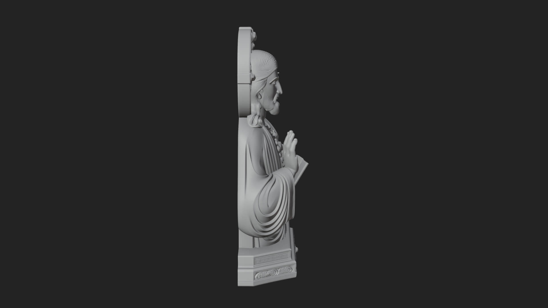 Haloed Christ Bust Statue Design 7 3D Print Model 3D Model