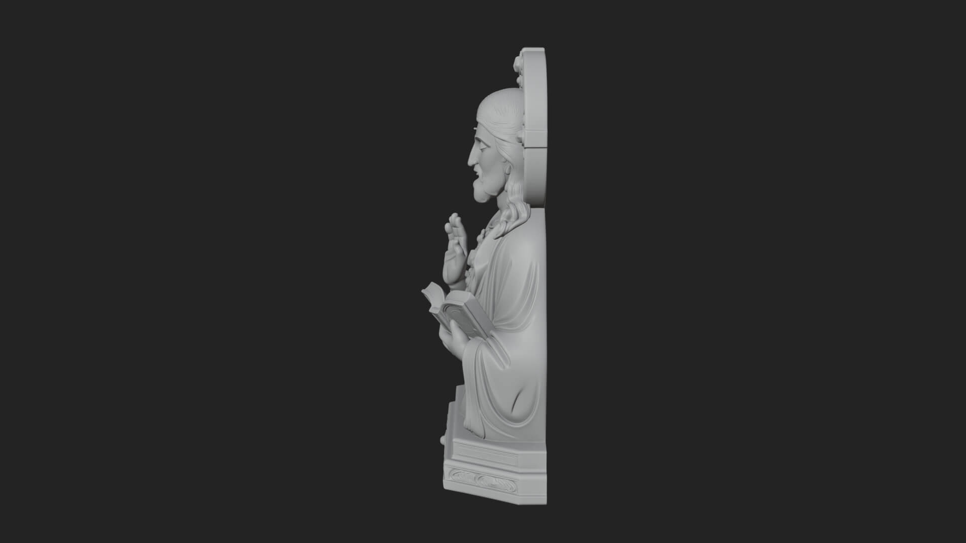 Haloed Christ Bust Statue Design 7 3D Print Model 3D Model