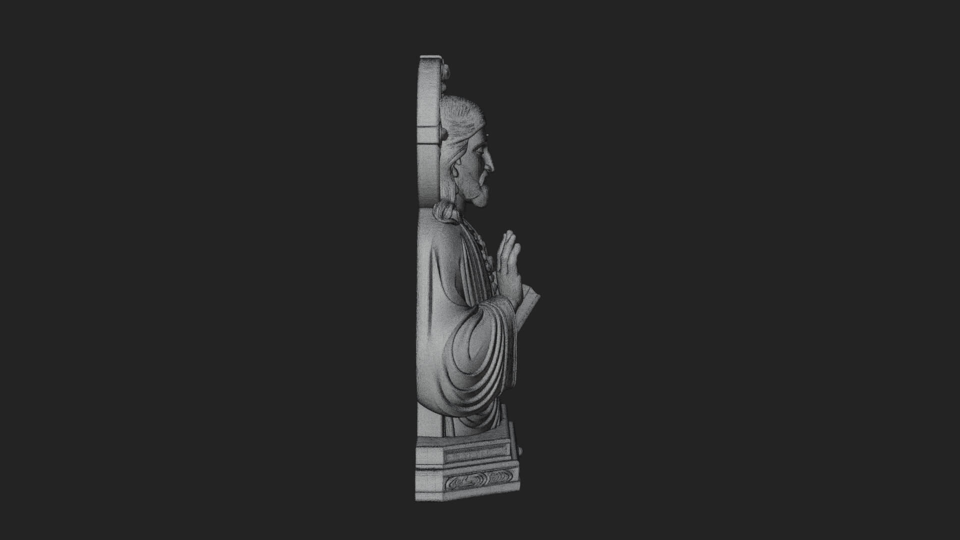 Haloed Christ Bust Statue Design 7 3D Print Model 3D Model