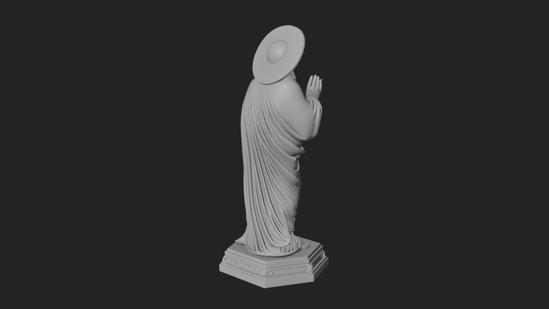 Haloed Saint with Book Statue Design 1 3D Print Model 3D Model