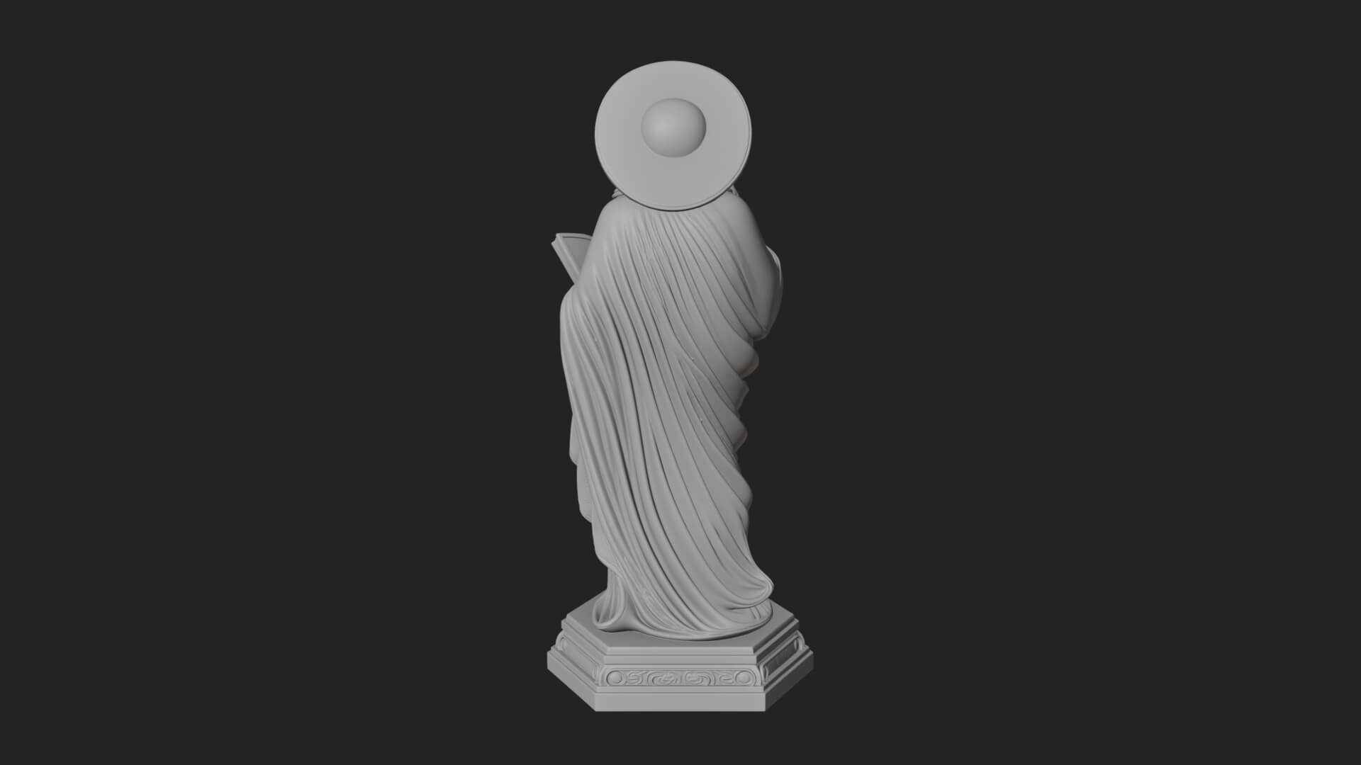 Haloed Saint with Book Statue Design 1 3D Print Model 3D Model