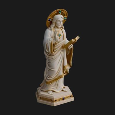 Haloed Saint with Book Statue Design 1 3D Print Model