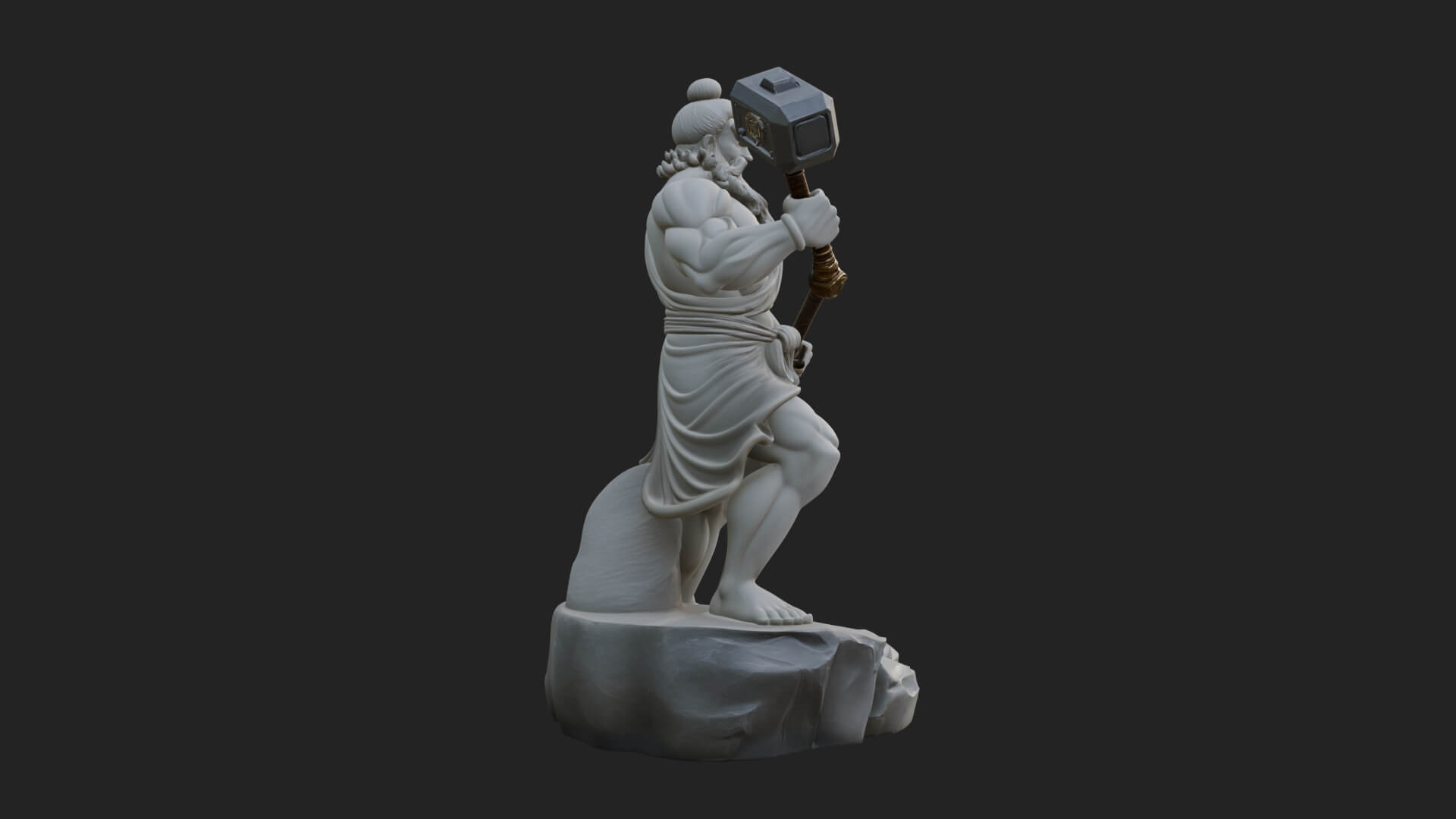 Hammer Thunder God Statue Design 1 3D Print Model 3D Model