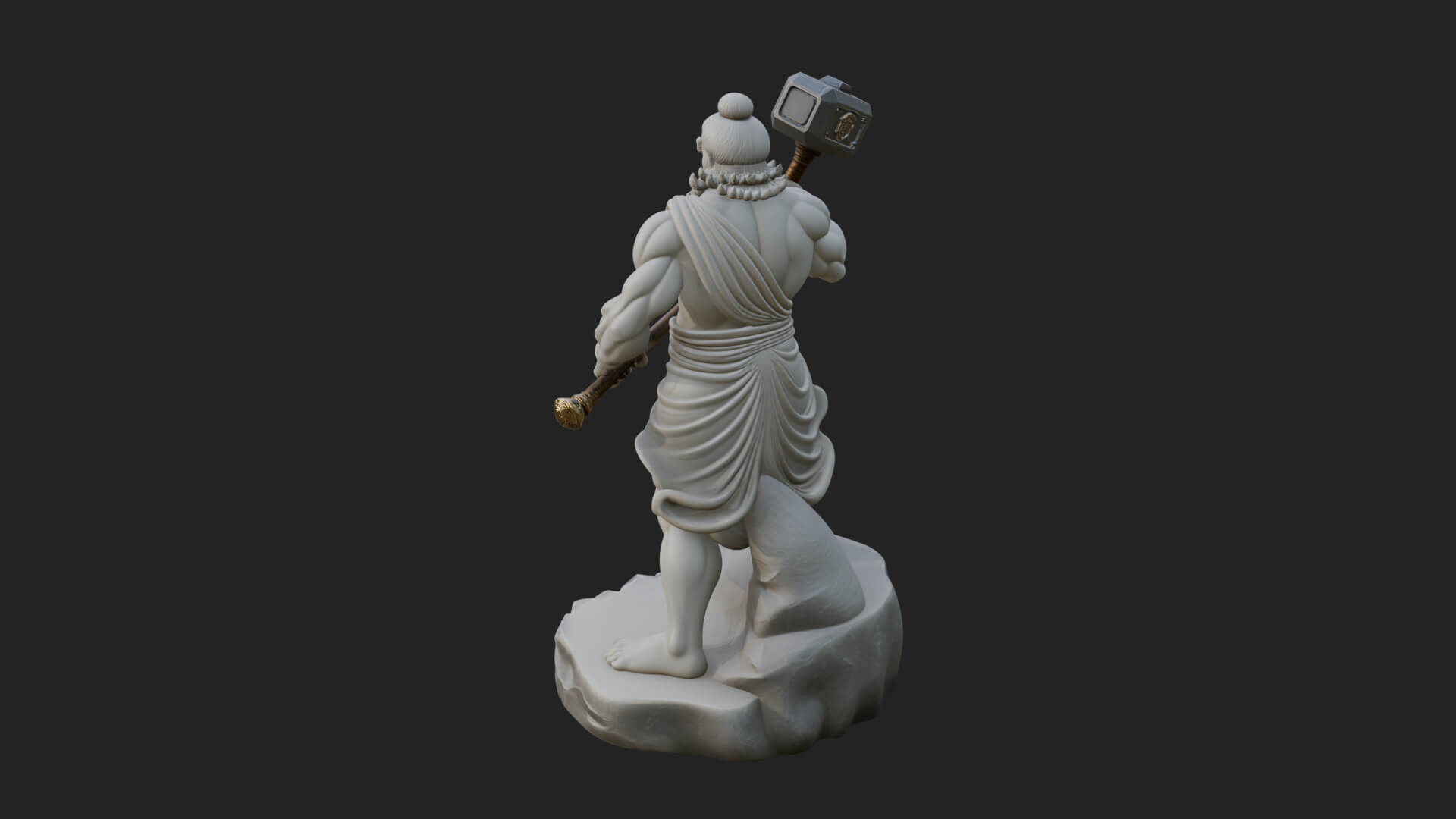 Hammer Thunder God Statue Design 1 3D Print Model 3D Model